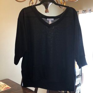 Ambiance Apparel Black Dolman Top